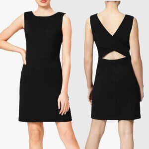 Betsey Johnson / Black Crepe Sheath Dress with Cross Back 10 M